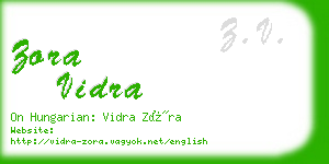 zora vidra business card
